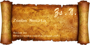 Zsebe Neszta névjegykártya